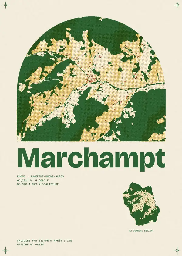 Affiche de Marchampt, calculée par 123-fr d'après l'IGN