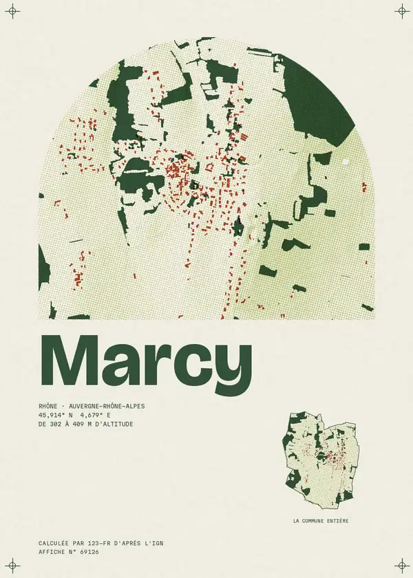Affiche de Marcy, calculée par 123-fr d'après l'IGN