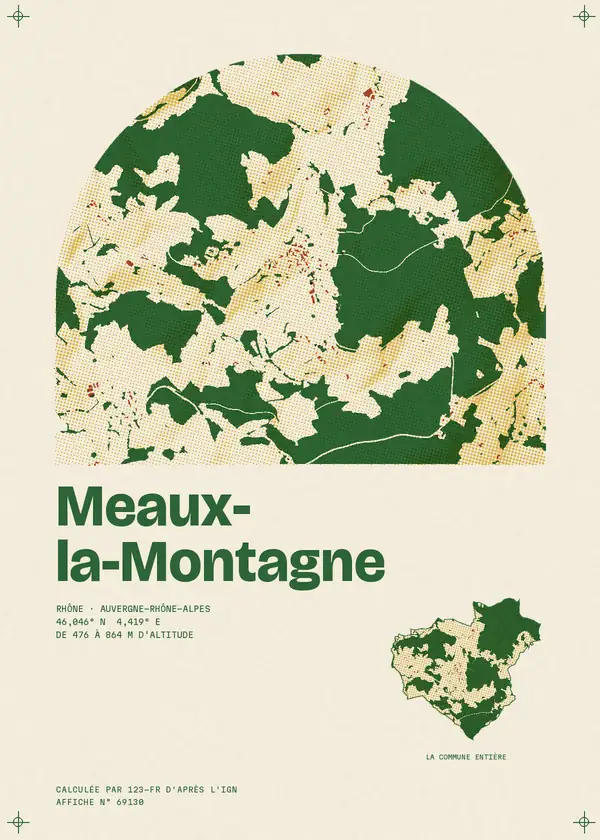 Affiche de Meaux-la-Montagne, calculée par 123-fr d'après l'IGN