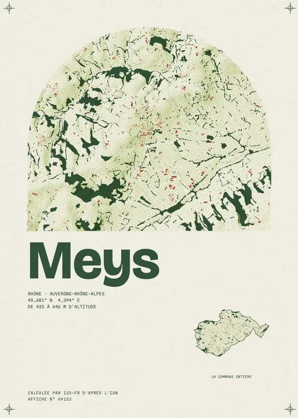 Affiche de Meys, calculée par 123-fr d'après l'IGN