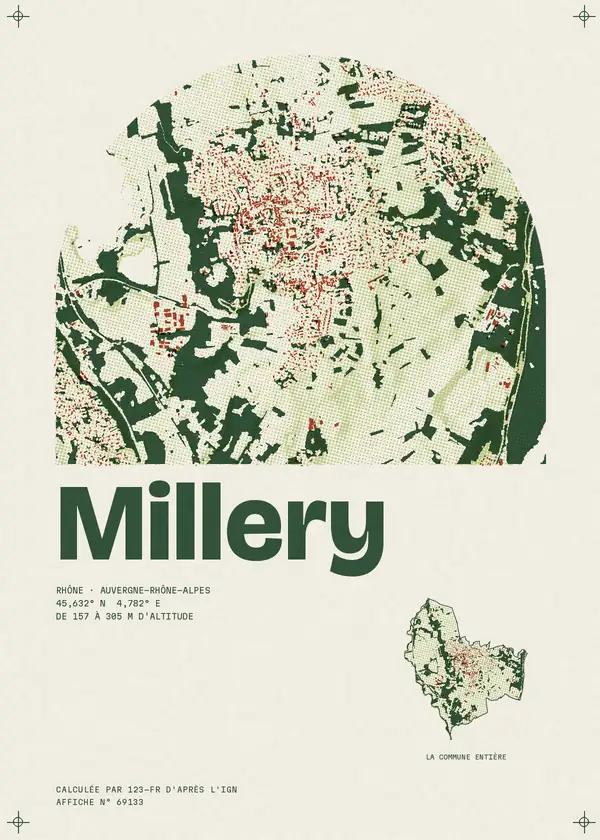 Affiche de Millery, calculée par 123-fr d'après l'IGN