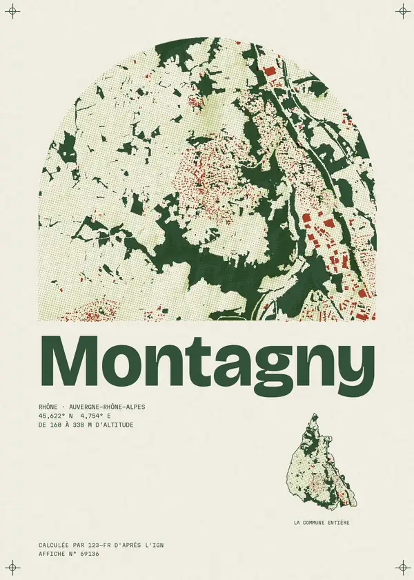 Affiche de Montagny, calculée par 123-fr d'après l'IGN