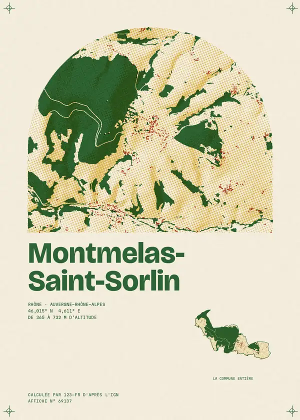 Affiche de Montmelas-Saint-Sorlin, calculée par 123-fr d'après l'IGN