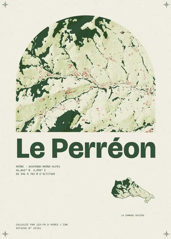 Affiche de Le Perréon, calculée par 123-fr d'après l'IGN