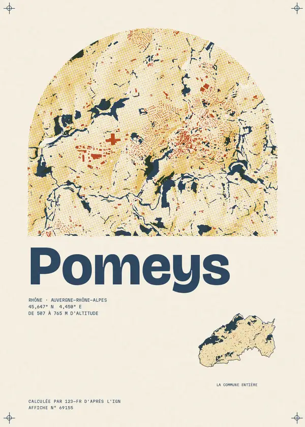 Affiche de Pomeys, calculée par 123-fr d'après l'IGN
