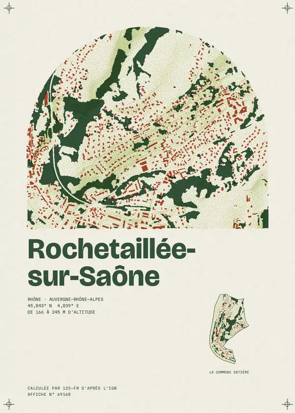 Affiche de Rochetaillée-sur-Saône, calculée par 123-fr d'après l'IGN