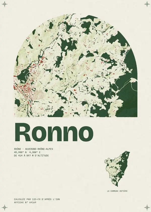 Affiche de Ronno, calculée par 123-fr d'après l'IGN