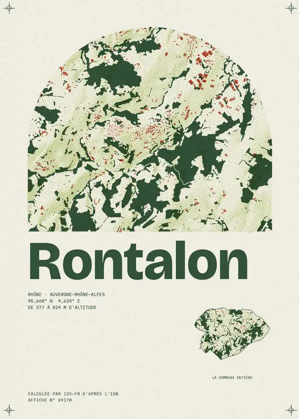 Affiche de Rontalon, calculée par 123-fr d'après l'IGN