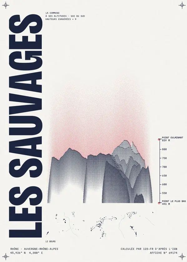 Affiche de Les Sauvages, calculée par 123-fr d'après l'IGN