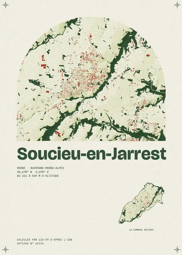 Affiche de Soucieu-en-Jarrest, calculée par 123-fr d'après l'IGN