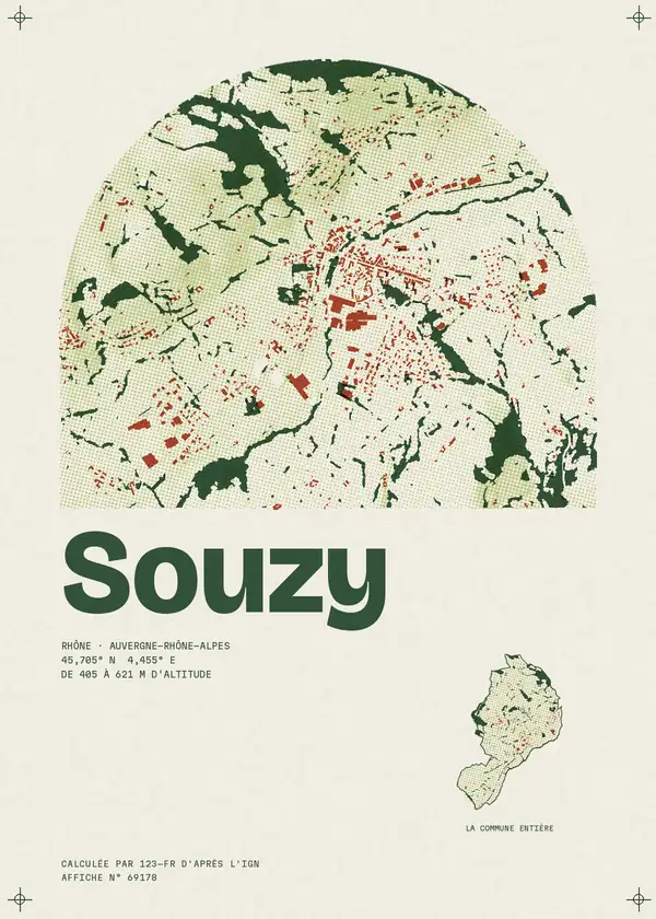 Affiche de Souzy, calculée par 123-fr d'après l'IGN