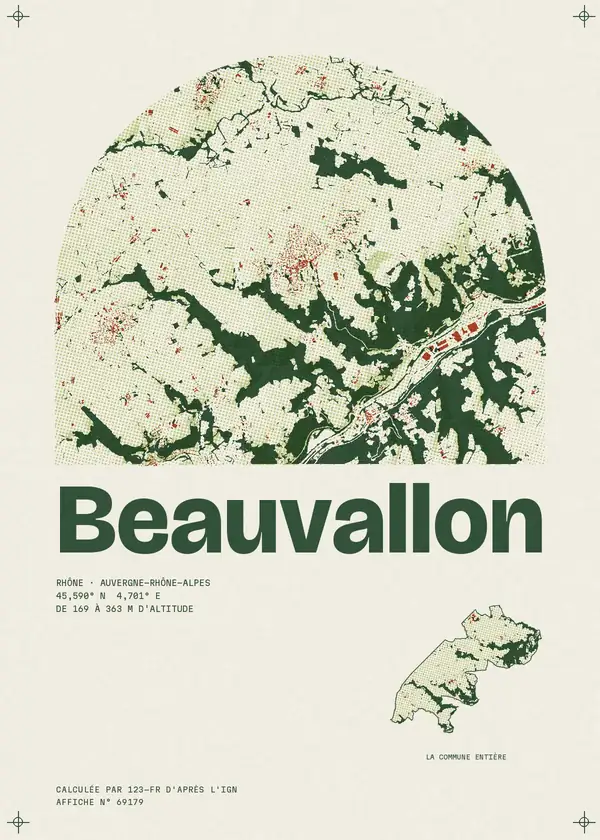 Affiche de Beauvallon, calculée par 123-fr d'après l'IGN