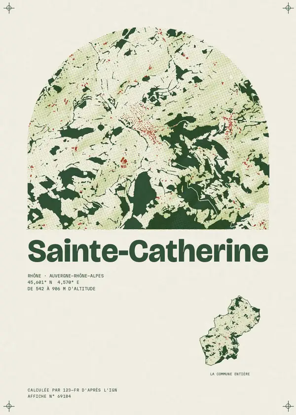 Affiche de Sainte-Catherine, calculée par 123-fr d'après l'IGN