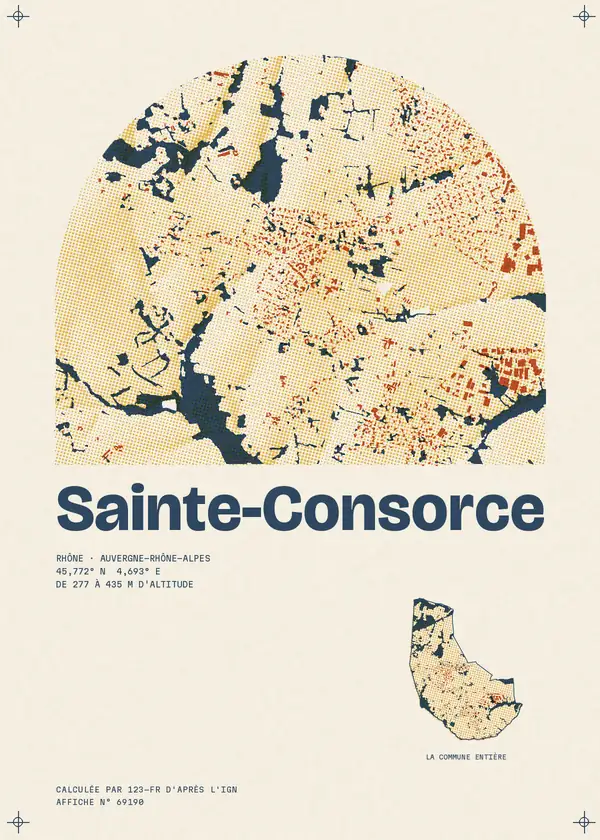 Affiche de Sainte-Consorce, calculée par 123-fr d'après l'IGN