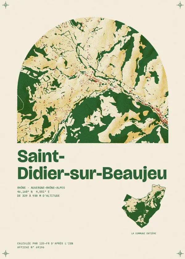 Affiche de Saint-Didier-sur-Beaujeu, calculée par 123-fr d'après l'IGN