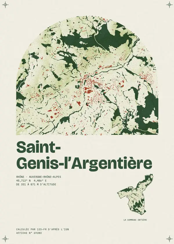 Affiche de Saint-Genis-l'Argentière, calculée par 123-fr d'après l'IGN