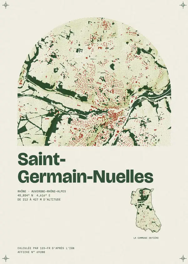 Affiche de Saint-Germain-Nuelles, calculée par 123-fr d'après l'IGN