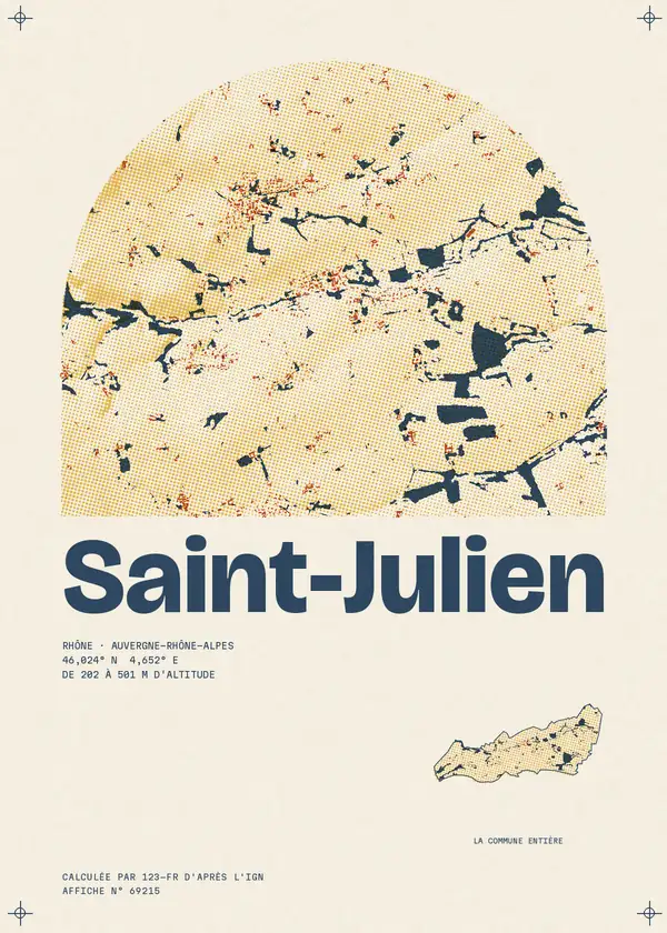 Affiche de Saint-Julien, calculée par 123-fr d'après l'IGN