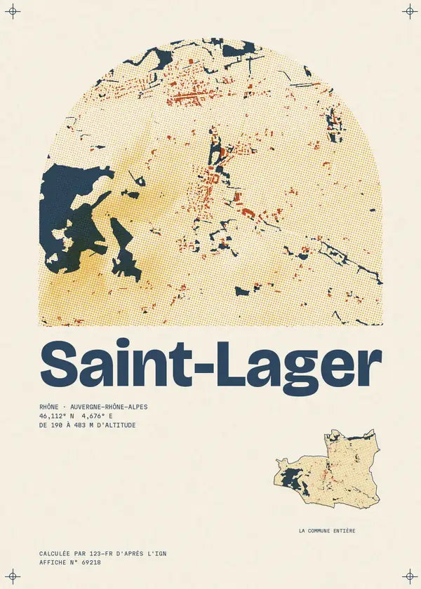 Affiche de Saint-Lager, calculée par 123-fr d'après l'IGN