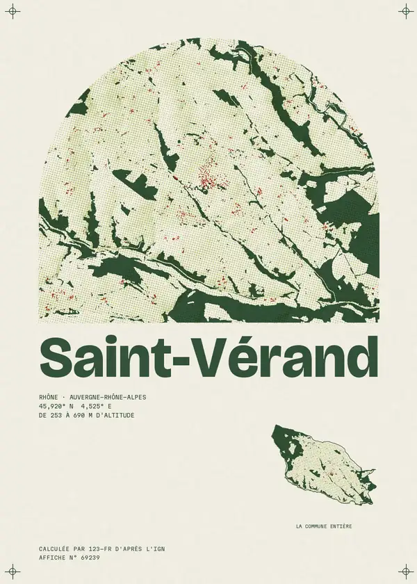 Affiche de Saint-Vérand, calculée par 123-fr d'après l'IGN
