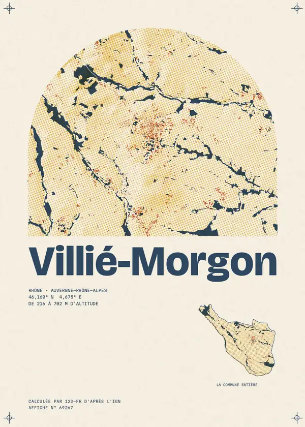 Affiche de Villié-Morgon, calculée par 123-fr d'après l'IGN