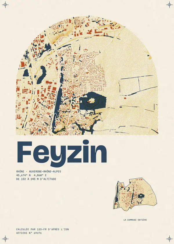 Affiche de Feyzin, calculée par 123-fr d'après l'IGN
