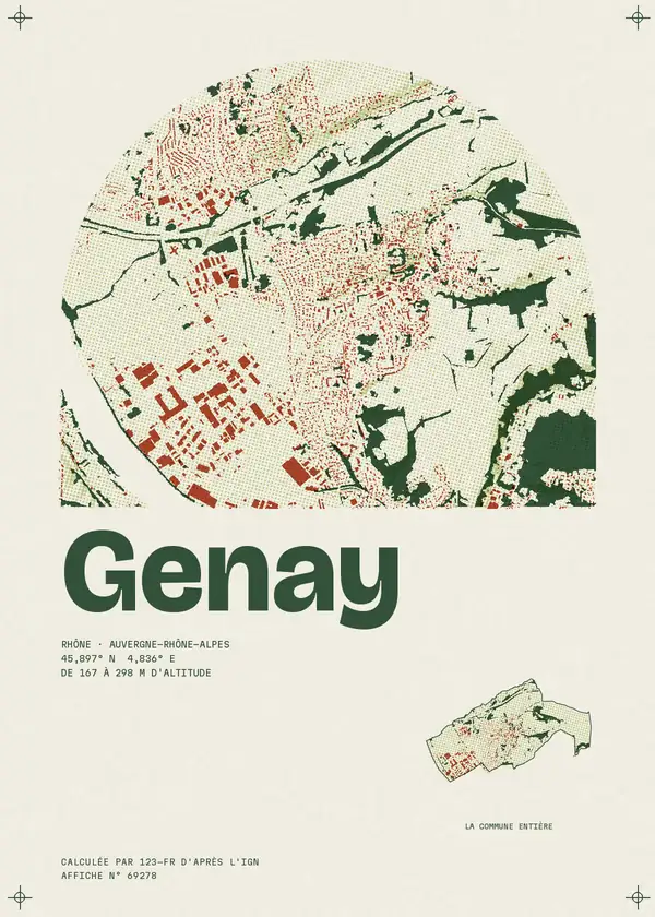Affiche de Genay, calculée par 123-fr d'après l'IGN