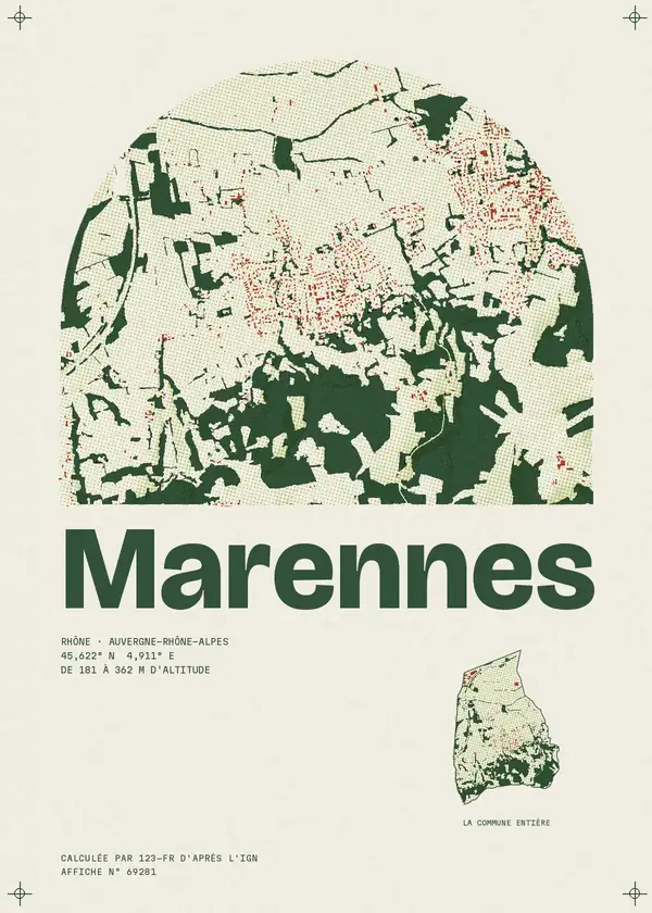 Affiche de Marennes, calculée par 123-fr d'après l'IGN