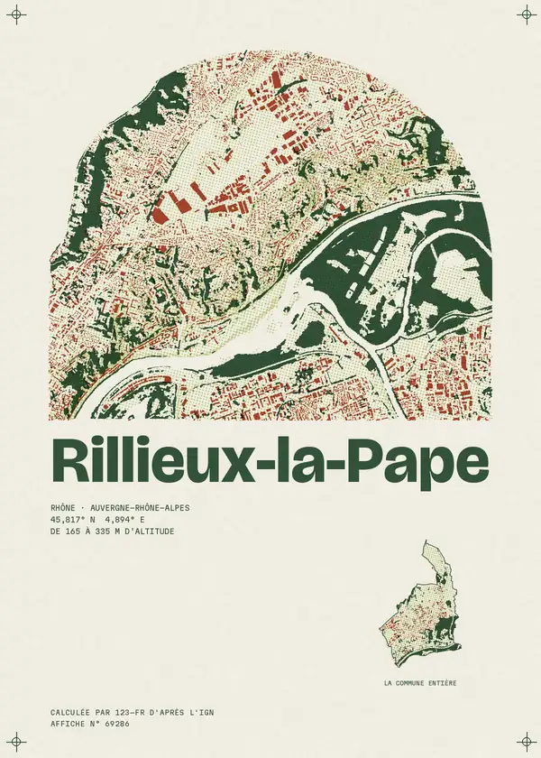 Affiche de Rillieux-la-Pape, calculée par 123-fr d'après l'IGN