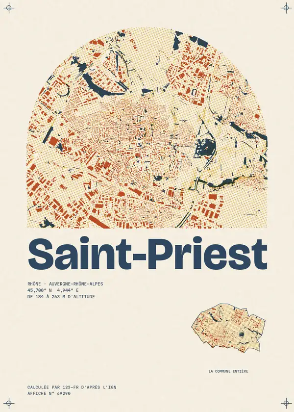 Affiche de Saint-Priest, calculée par 123-fr d'après l'IGN
