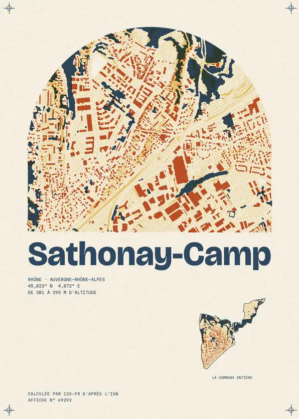 Affiche de Sathonay-Camp, calculée par 123-fr d'après l'IGN