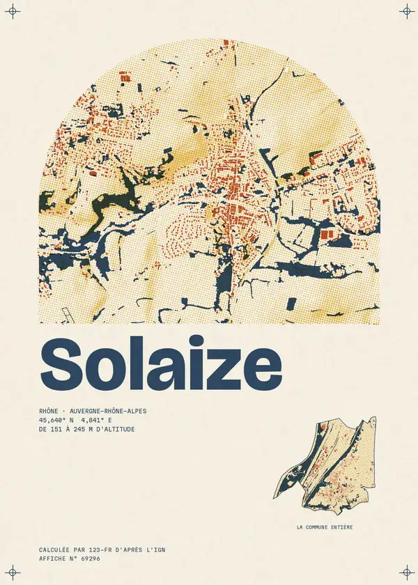 Affiche de Solaize, calculée par 123-fr d'après l'IGN