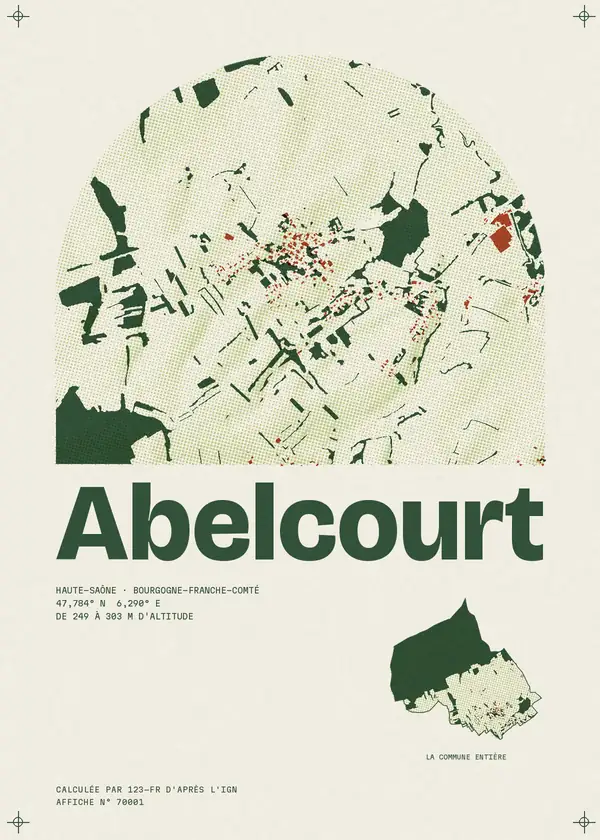 Affiche de Abelcourt, calculée par 123-fr d'après l'IGN