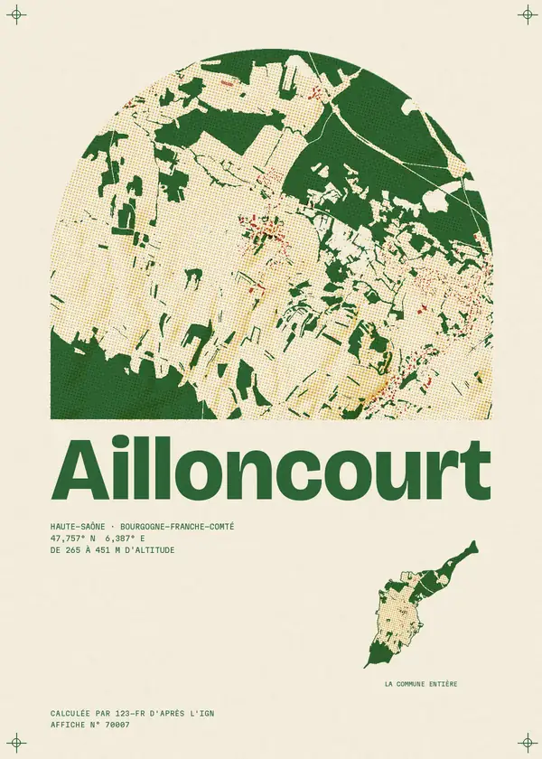 Affiche de Ailloncourt, calculée par 123-fr d'après l'IGN