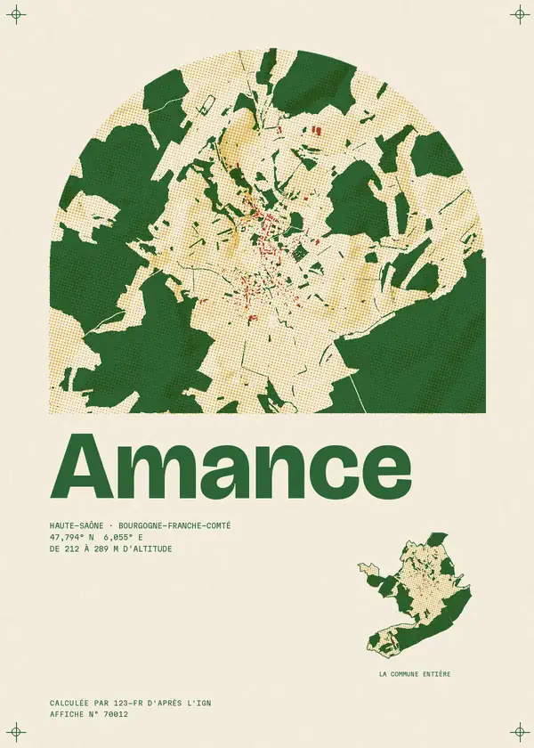Affiche de Amance, calculée par 123-fr d'après l'IGN