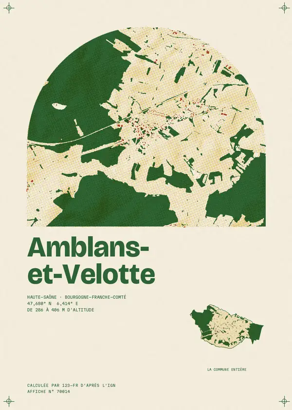 Affiche de Amblans-et-Velotte, calculée par 123-fr d'après l'IGN