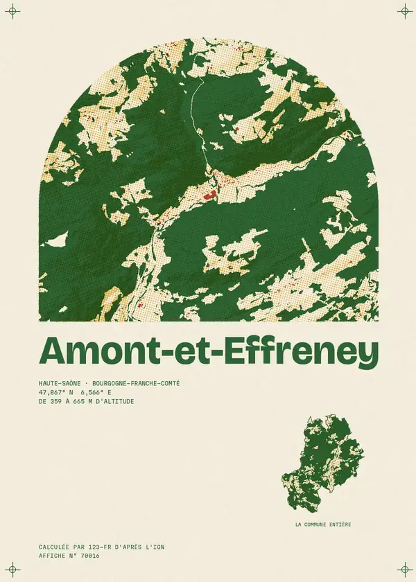 Affiche de Amont-et-Effreney, calculée par 123-fr d'après l'IGN