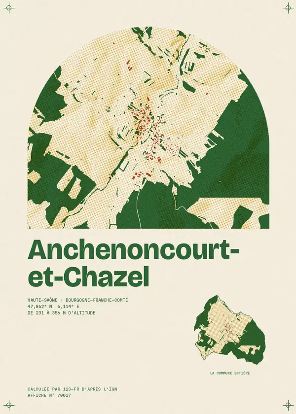 Affiche de Anchenoncourt-et-Chazel, calculée par 123-fr d'après l'IGN