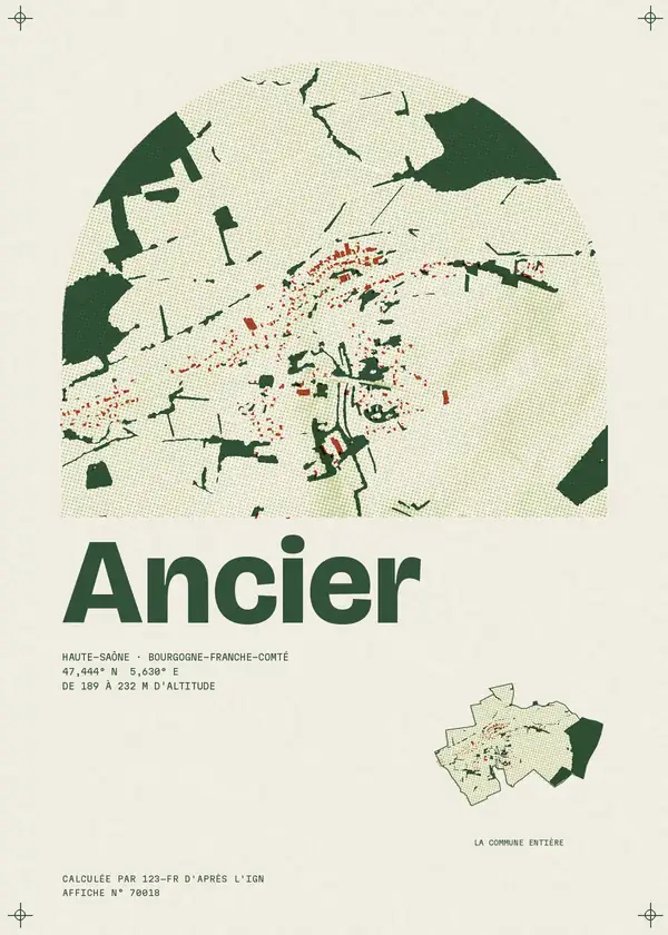 Affiche de Ancier, calculée par 123-fr d'après l'IGN