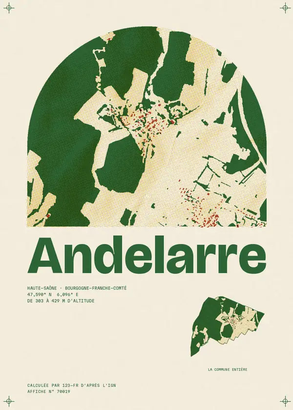 Affiche de Andelarre, calculée par 123-fr d'après l'IGN