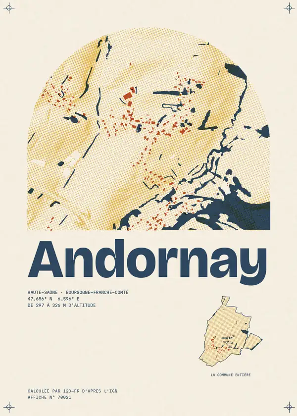 Affiche de Andornay, calculée par 123-fr d'après l'IGN
