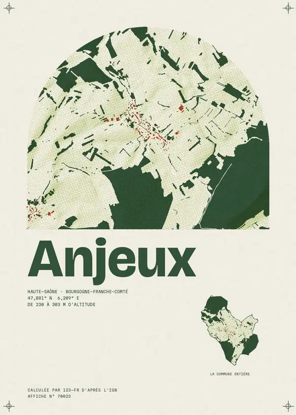 Affiche de Anjeux, calculée par 123-fr d'après l'IGN