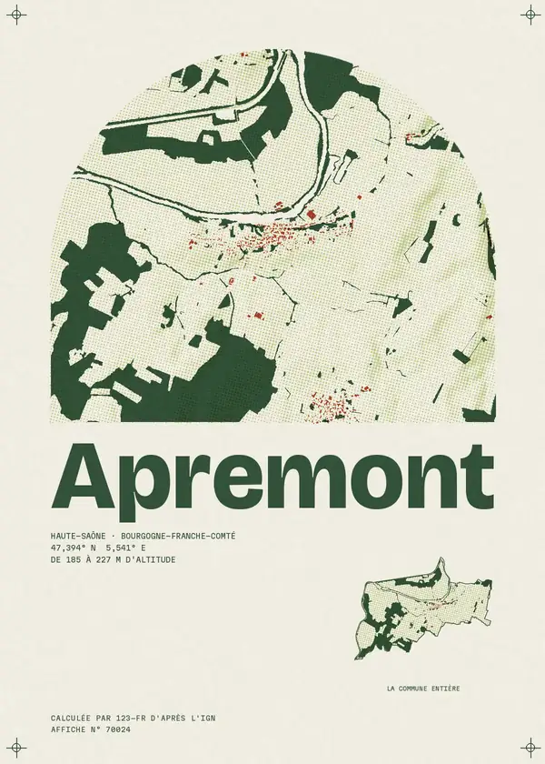 Affiche de Apremont, calculée par 123-fr d'après l'IGN
