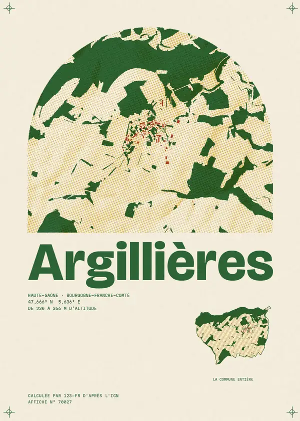 Affiche de Argillières, calculée par 123-fr d'après l'IGN