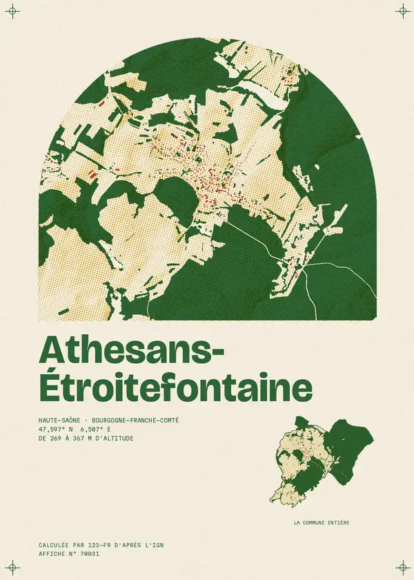 Affiche de Athesans-Étroitefontaine, calculée par 123-fr d'après l'IGN