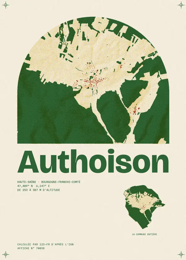 Affiche de Authoison, calculée par 123-fr d'après l'IGN