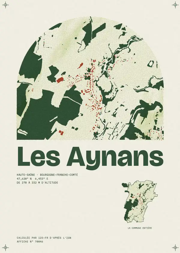 Affiche de Les Aynans, calculée par 123-fr d'après l'IGN