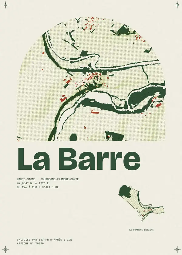 Affiche de La Barre, calculée par 123-fr d'après l'IGN