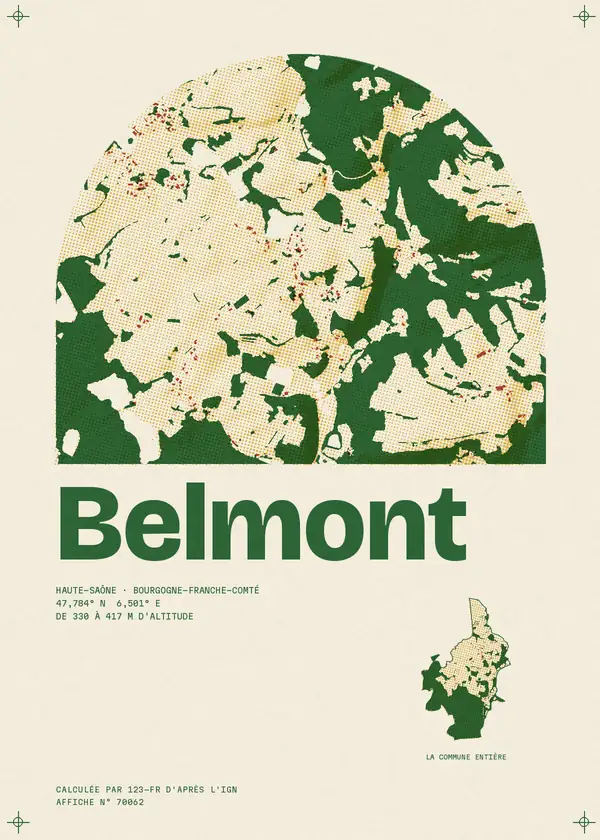 Affiche de Belmont, calculée par 123-fr d'après l'IGN