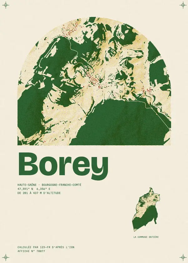Affiche de Borey, calculée par 123-fr d'après l'IGN